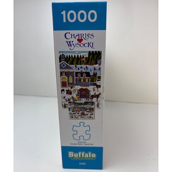 Charles Wysocki Churchyard Christmas 1000-Piece Puzzle Holiday Fun Buffalo Games - Picture 4 of 9